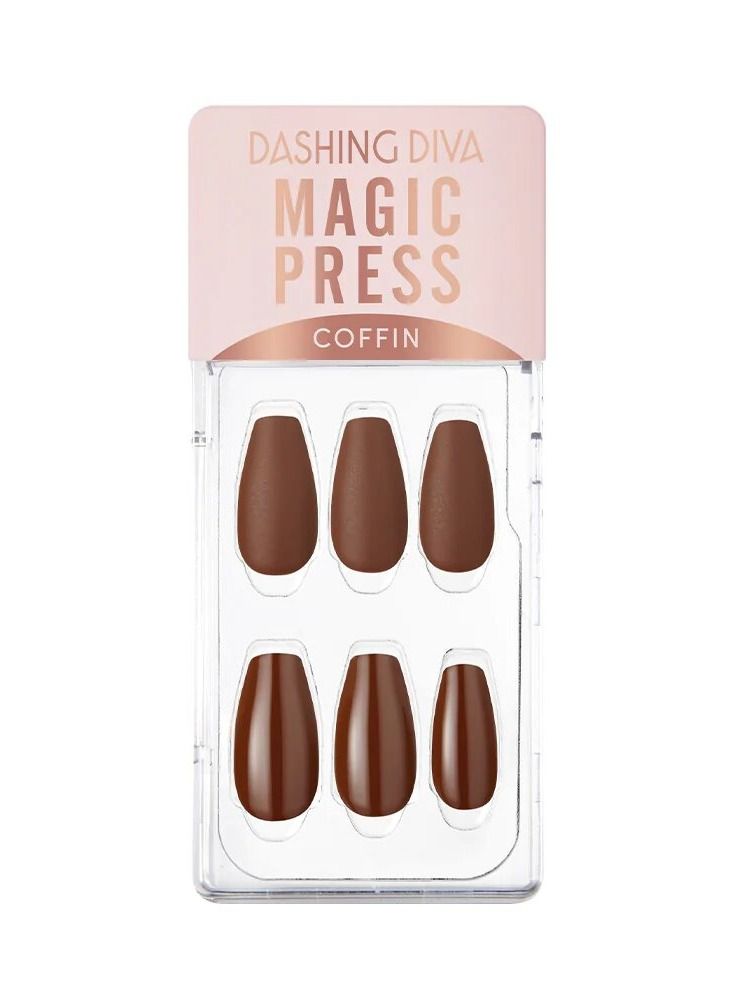 Dashing Diva Magic Press Chocolate Cashmere -medium fresh shape - Image 1