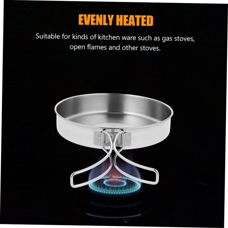 Compact Portable Stainless Steel Outdoor Frying Pan Non Stick Camping Cookware Folding Handle Easy Clean - Image 4