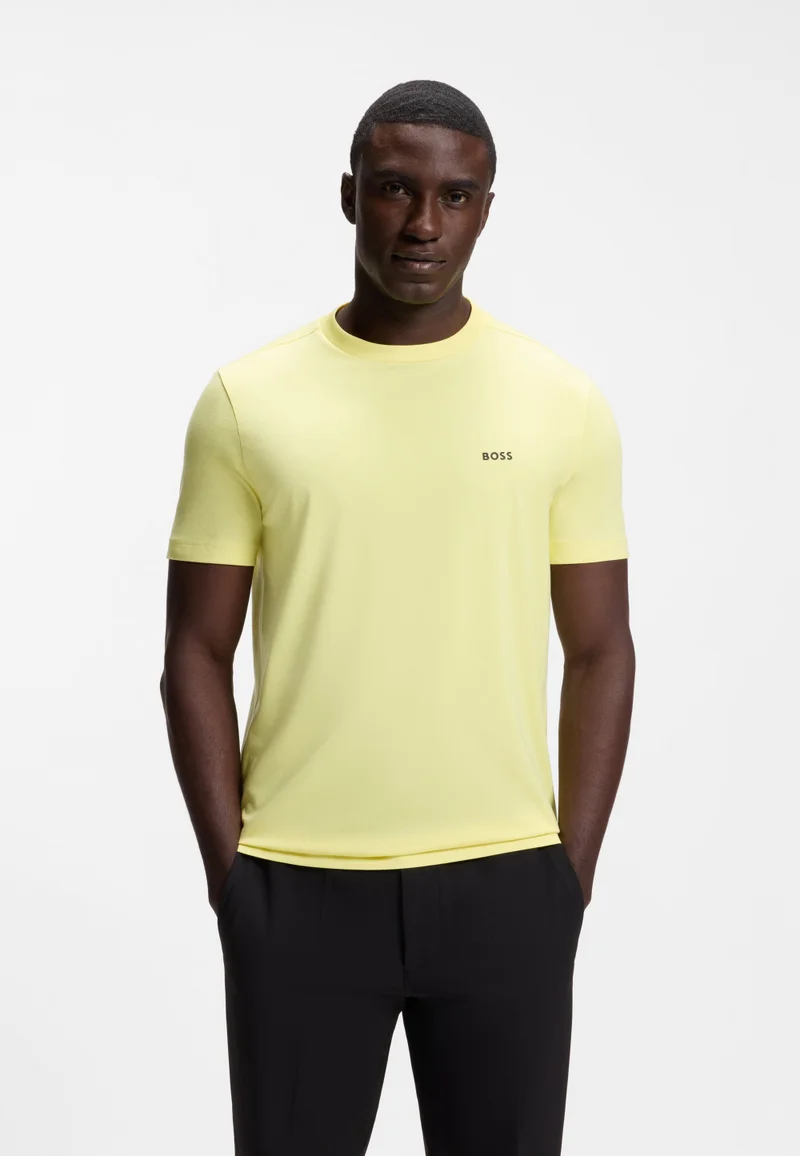 BOSS Stretch-cotton T-shirt with logo detail