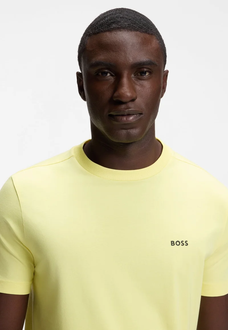 BOSS Stretch-cotton T-shirt with logo detail