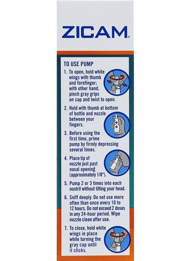 Zicam رذاذ أنف سائل بدون تسرب لتخفيف الجيوب الأنفية المكثف مع المنثول المبرد والأوكاليبتوس، 0.5 أونصة (عبوة من 2) - Image 2