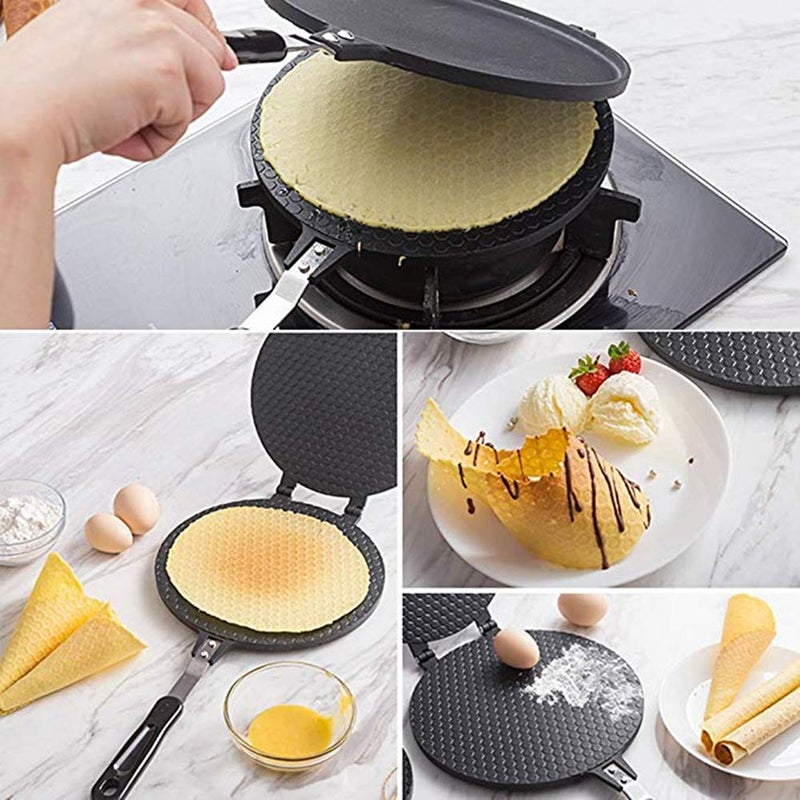 bosig Double Side Waffle Maker Pancake Crispy Cone Omelet Plates Mold for Waffle Cups Ice Cream Cone Maker for Home Kitchen Restaurant Snack Stand Cake Shop - Image 3