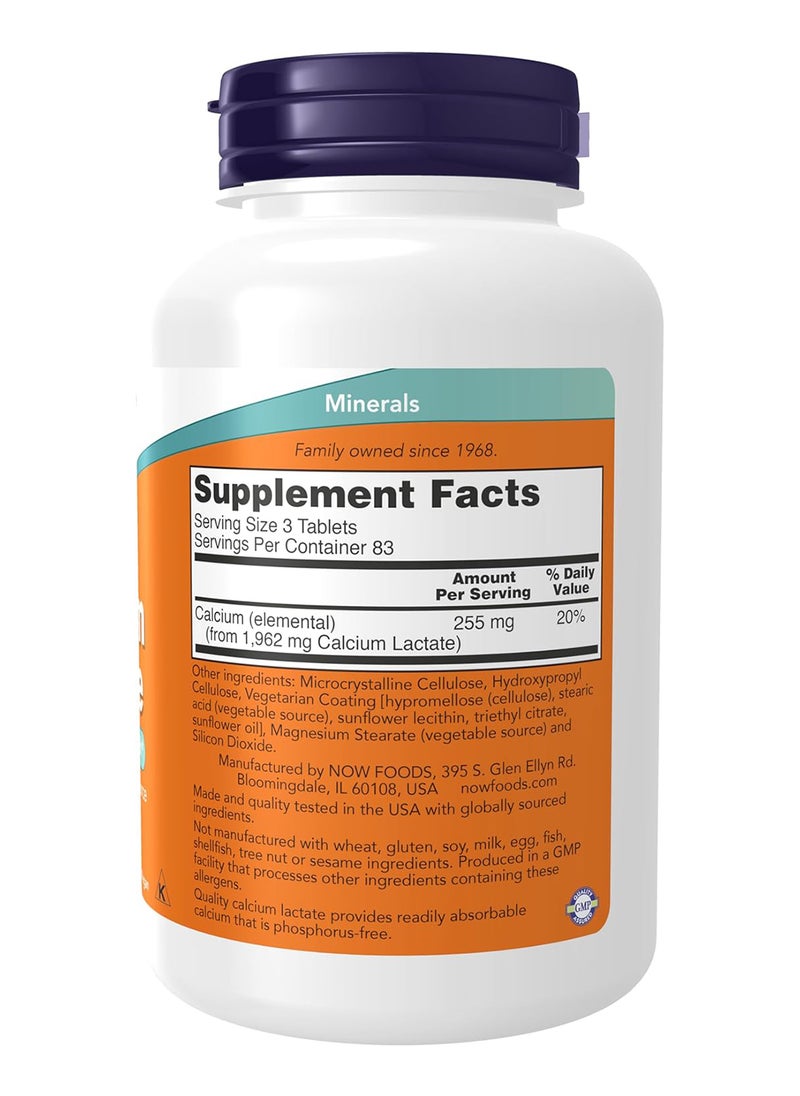now - Calcium Lactate 250 Tablets - Image 1