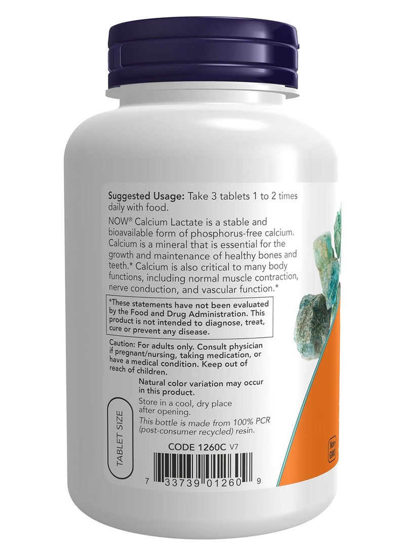 now - Calcium Lactate 250 Tablets - Image 1