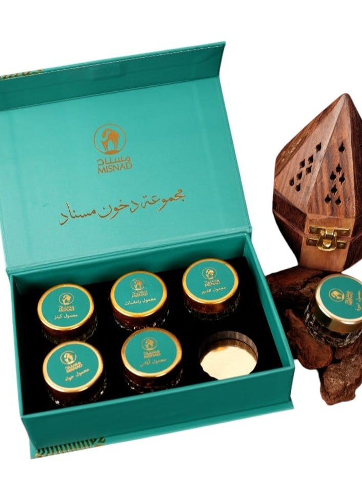 Misnad MISNAD Bakhoor Combo Set – Dukhoon & Oud Muattar | Traditional Middle Eastern Incense | 6 Distinct Scents | Long-Lasting Aroma | Oriental Fragrance Set for Home, Prayer & Gifting  - Image 2