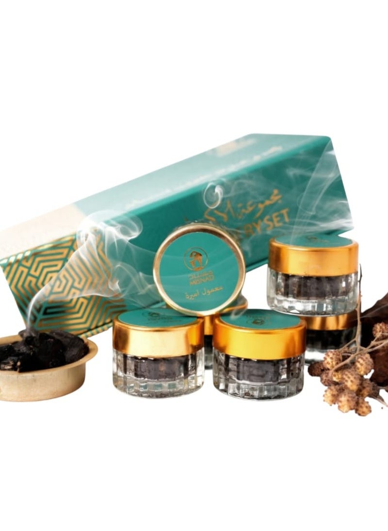 Misnad MISNAD Bakhoor Combo Set – Dukhoon & Oud Muattar | Traditional Middle Eastern Incense | 6 Distinct Scents | Long-Lasting Aroma | Oriental Fragrance Set for Home, Prayer & Gifting  - Image 4
