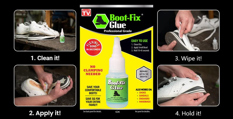 Boot-Fix Shoe Glue â€“ Professional Grade Shoe Repair Adhesive for Boots, Shoes, & More â€“ Instant Bond, Clear Drying, Flexible, & Durable â€“ Perfect for Leather, Rubber, & All Footwear (20g Tube) - Image 3