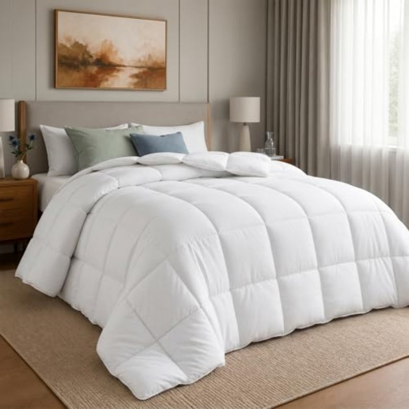 baihuoComforter Duvet Insert - Quilted Comforter with Corner Tabs - Box Stitched Down Alternative Comforter - Image 2