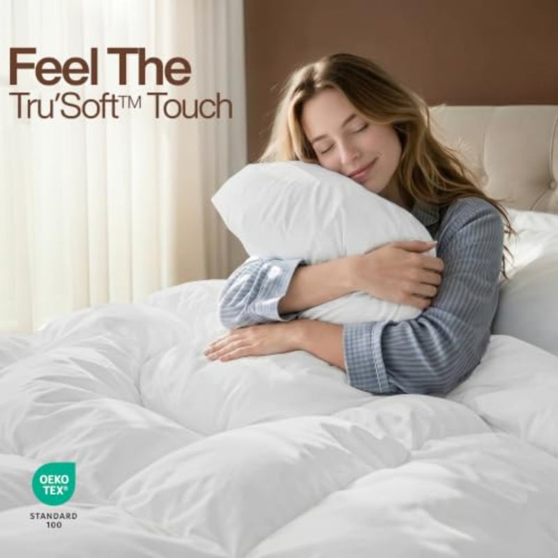baihuoComforter Duvet Insert - Quilted Comforter with Corner Tabs - Box Stitched Down Alternative Comforter - Image 3