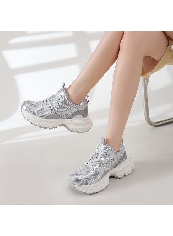 ZHR Instantly Add 5cm】chunky Platform Casual Sneakers, Versatile Dad Shoes For Women Spring Summer Women's Shoes, Ladies Footwear - Image 4