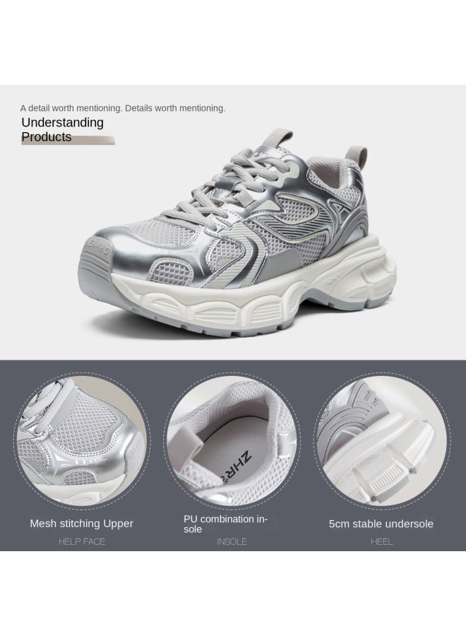 ZHR Instantly Add 5cm】chunky Platform Casual Sneakers, Versatile Dad Shoes For Women Spring Summer Women's Shoes, Ladies Footwear - Image 5