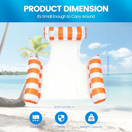 TIWISSES 2 Pack Inflatable Pool Floats 4-in-1 Pool Hammock with Bottom Mesh 3 Tubes Inflatable Hammock for Adults,Portable Floating Chair Bed for Travel, Swimming Pool Hot Tub - Image 2