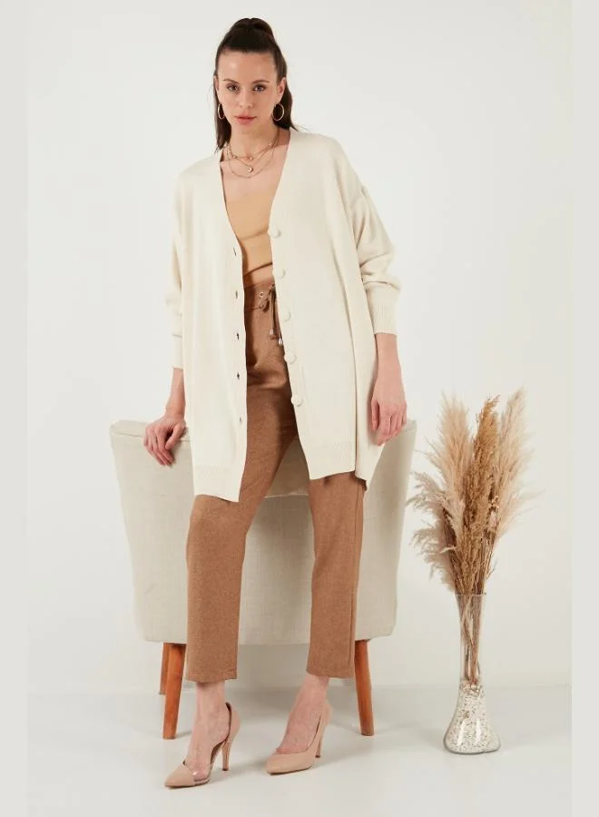 Lela Lela V-Neck Buttoned Knit Cardigan Women's CARDIGAN 4616031