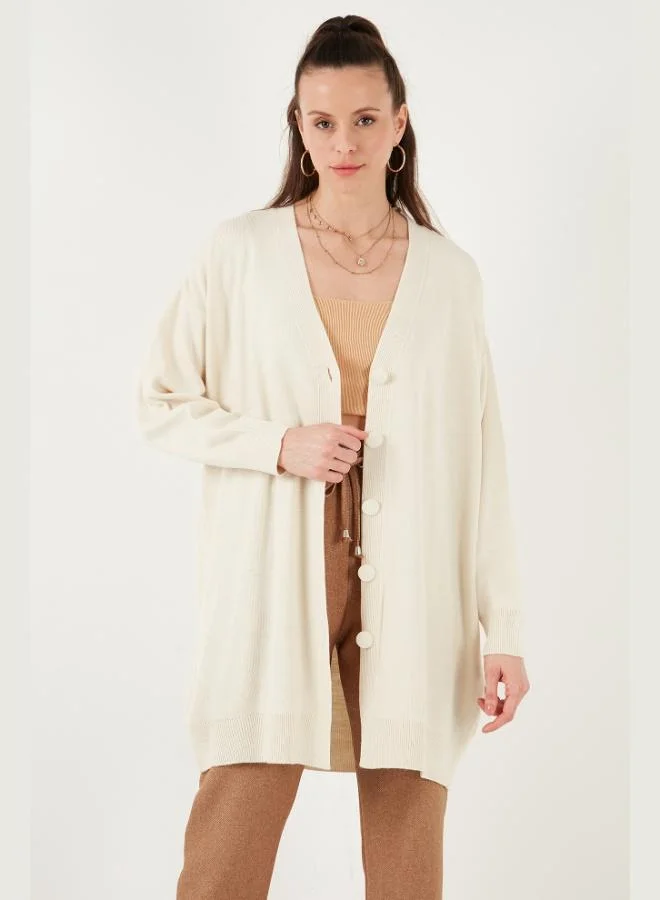 Lela Lela V-Neck Buttoned Knit Cardigan Women's CARDIGAN 4616031