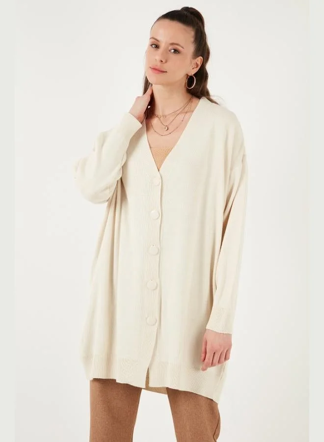 Lela Lela V-Neck Buttoned Knit Cardigan Women's CARDIGAN 4616031