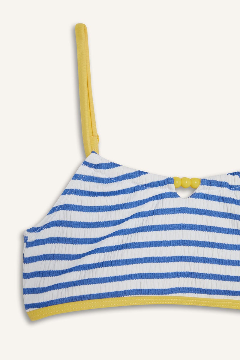 ديفاكتو طقم بكيني بناتي مخطط أزرق - قطعتين - Image 4