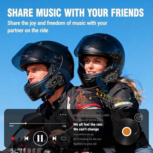 EDYELL A1 Motorcycle Bluetooth Headsets,Smart LED Display Motorcycle Helmet Speakers,Group Communication System On Ear Headphones,HD Calling and HiFi Music,Waterproof & Dustproof Helmet Headset - Image 3