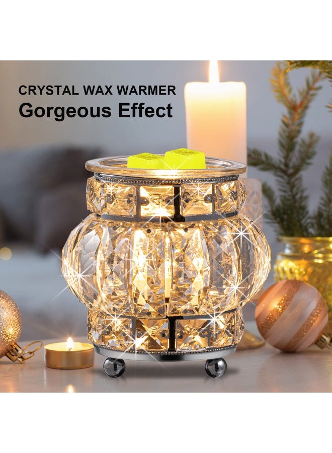 MAXWINER Electric Wax Melt Warmer Wrought Iron Crystal Oil Burner For Home Living Room Bedroom Kitchen Spa Office Silver - Image 3