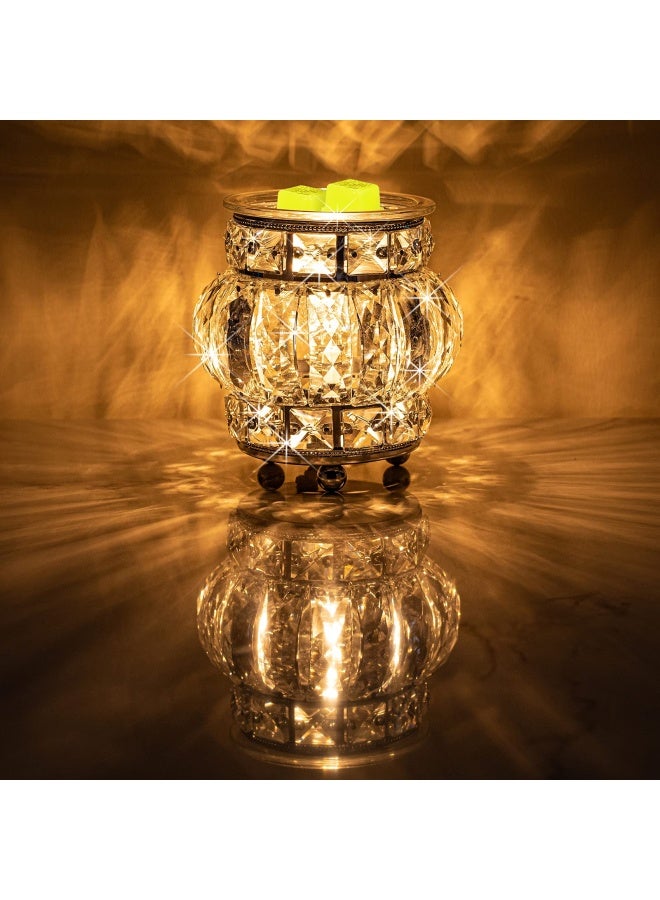 MAXWINER Electric Wax Melt Warmer Wrought Iron Crystal Oil Burner For Home Living Room Bedroom Kitchen Spa Office Silver - Image 2