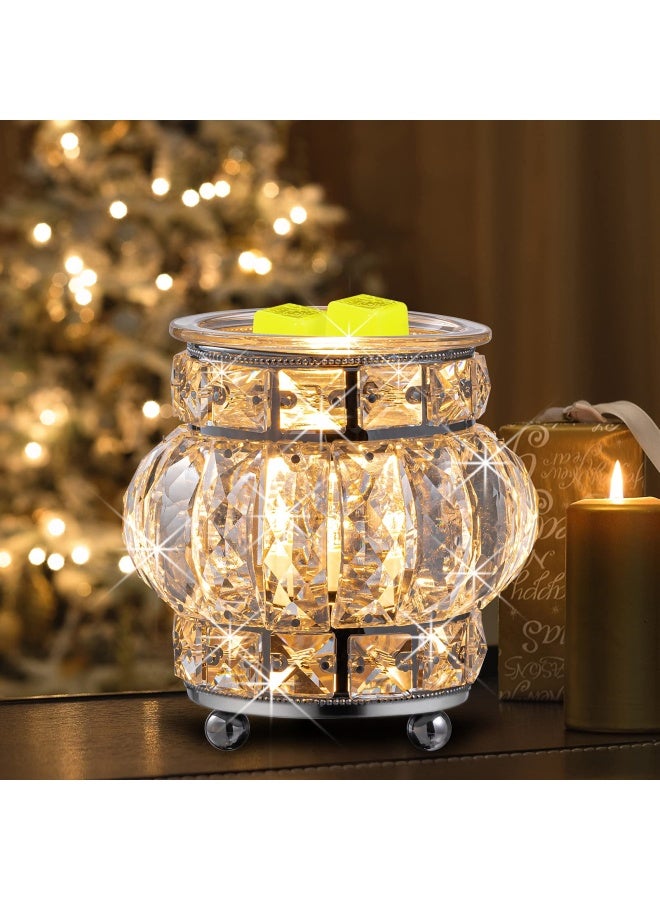 MAXWINER Electric Wax Melt Warmer Wrought Iron Crystal Oil Burner For Home Living Room Bedroom Kitchen Spa Office Silver - Image 4