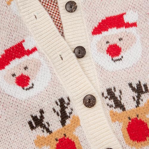 Beopjesk Women's Funny Fall Winter Long Sleeve Christmas Tree Elk Santa Claus Xmas Button Knit Cardigan Sweater Vintage Knitted Outerwear(Christmas-Winter,L) - Image 4