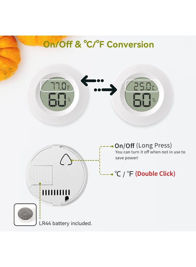 Hayat Comfort 3Pcs Temperature Humidity Meters, Mini Hygrometer & Thermometer, Indoor/Outdoor Humidity Monitor Hygrometer LCD Display, ℉/℃, for Home, Office, Reptile, Car, Greenhouse, Lab, Terrarium, Cellar(White) - Image 4
