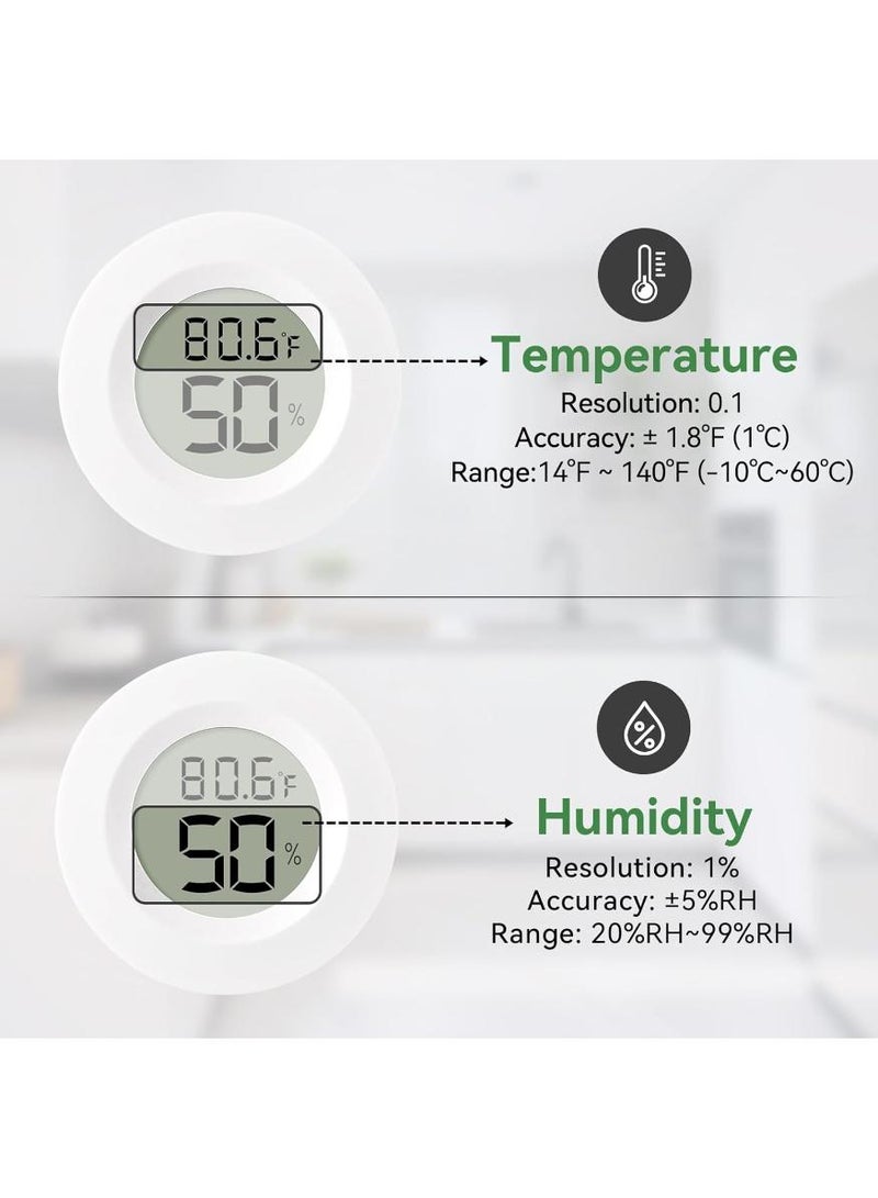 Hayat Comfort 3Pcs Temperature Humidity Meters, Mini Hygrometer & Thermometer, Indoor/Outdoor Humidity Monitor Hygrometer LCD Display, ℉/℃, for Home, Office, Reptile, Car, Greenhouse, Lab, Terrarium, Cellar(White) - Image 3