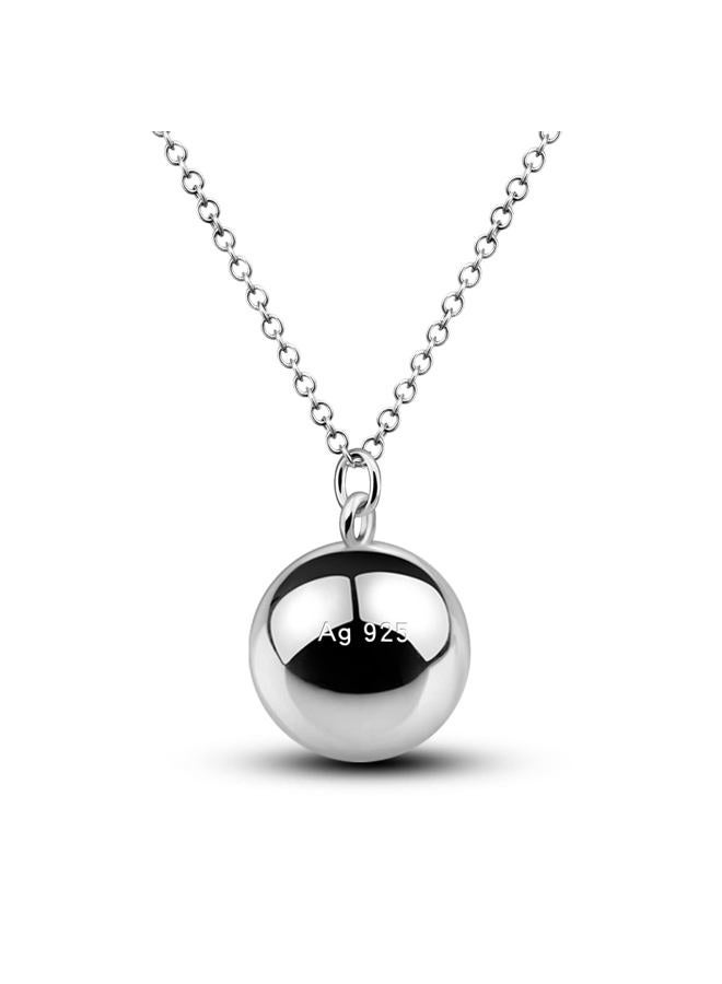 Dankadi 925 Sterling Silver Harmony Ball Necklace Brilliant Chime Bola 20MM Pendant Choker 18" 20" 22" 24" 26" Beads & O-Chain Women Jewelry Gifts For Pet Cats & Dogs (O-chain, 22 inch), 22 inch, - Image 1