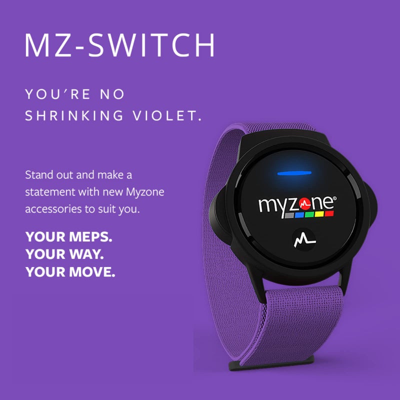 MYZONE MZ-Switch Replacement Arm & Wrist Straps - Purple - Vibrant, Adjustable & Comfortable Replacement Fitness Band for the MZ-Switch - Image 4