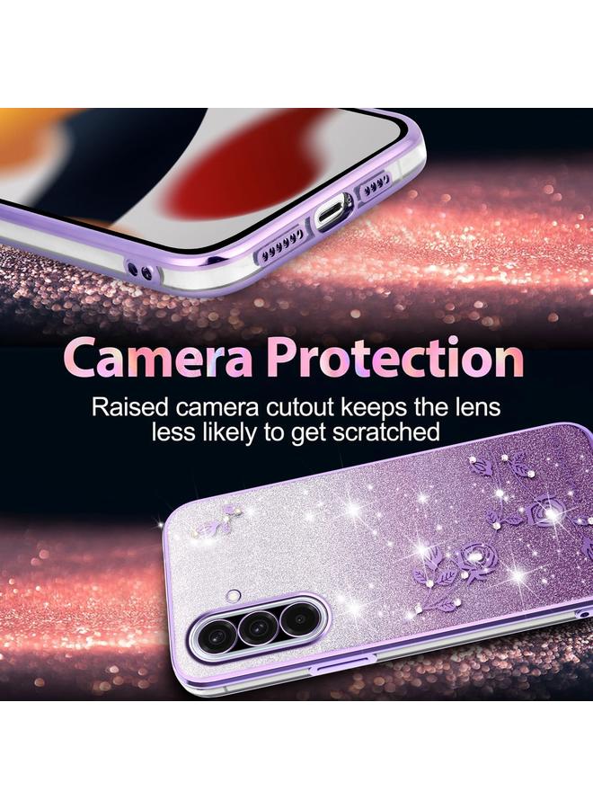 S-TOP Case For Samsung Galaxy A36 Gradient Glitter Flower All-inclusive Phone Case - Image 5