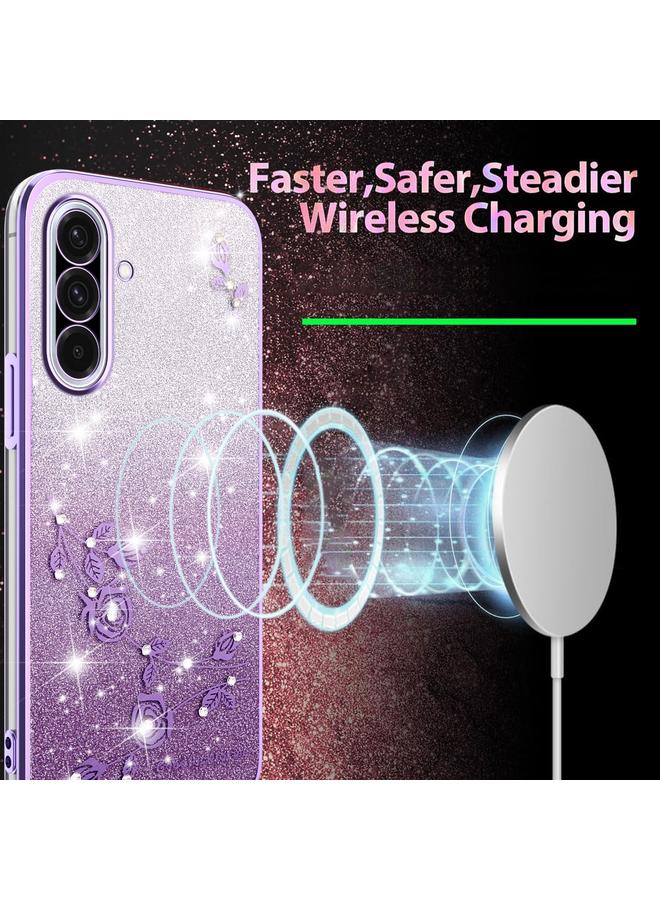 S-TOP Case For Samsung Galaxy A36 Gradient Glitter Flower All-inclusive Phone Case - Image 3