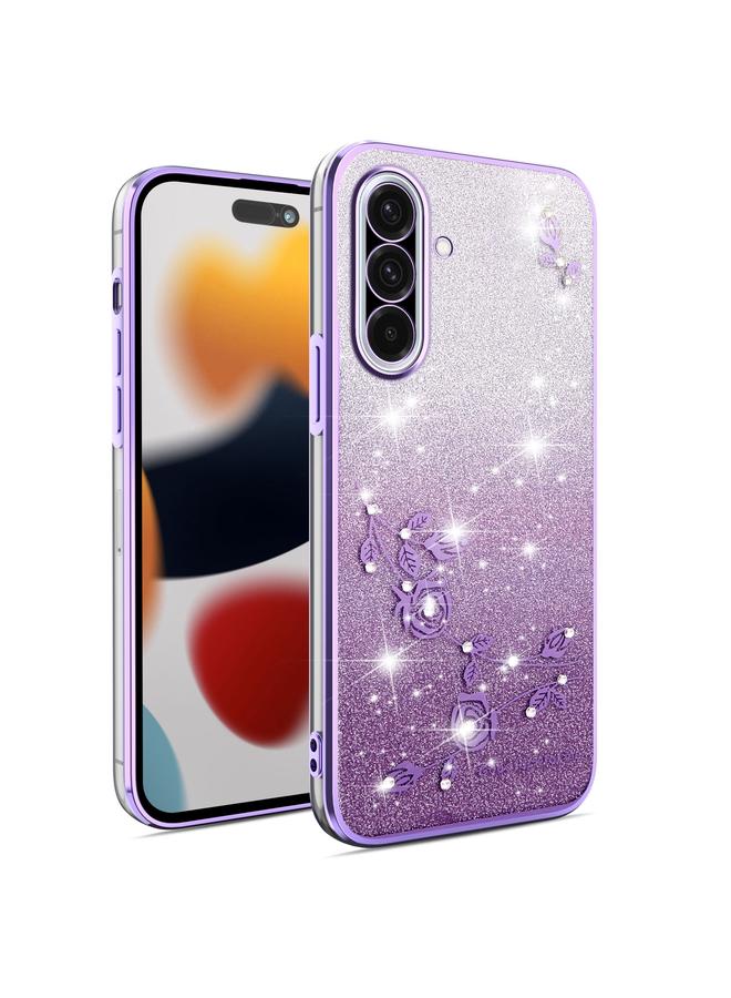 S-TOP Case For Samsung Galaxy A36 Gradient Glitter Flower All-inclusive Phone Case - Image 1