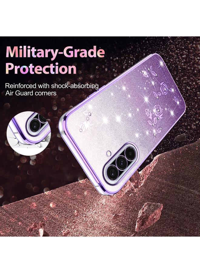 S-TOP Case For Samsung Galaxy A36 Gradient Glitter Flower All-inclusive Phone Case - Image 4