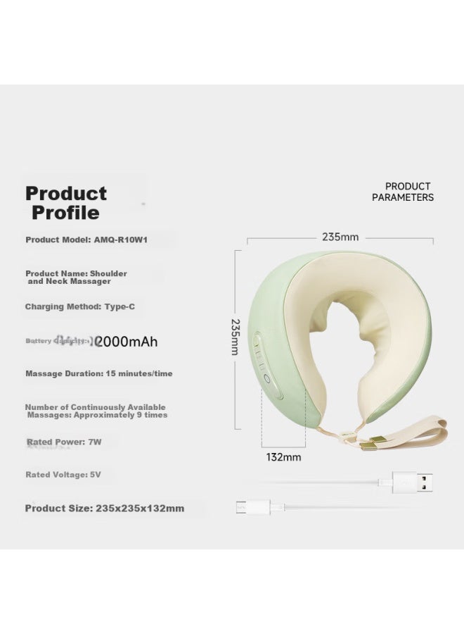 Bear Bear Cervical Shoulder Neck Massager Smart Neck Massager Portable Ring Neck U-shaped Pillow Hot Compress Kneading Practical International Women's Day Gift For Men And Women Amq-r10w1  - Image 4