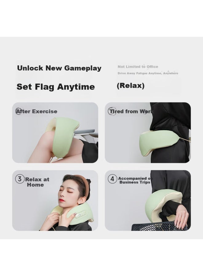 Bear Bear Cervical Shoulder Neck Massager Smart Neck Massager Portable Ring Neck U-shaped Pillow Hot Compress Kneading Practical International Women's Day Gift For Men And Women Amq-r10w1  - Image 3