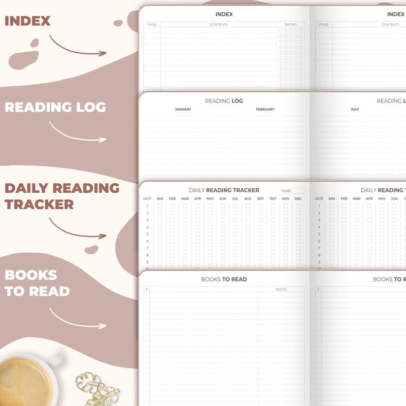Clever Fox Reading Journal Large â€“ Guided Book Review Log & Tracker â€“ Gifts & Accessories for Reading Lover â€“ Book Tracking Journal for Kids & Adults, 8.5x11.2â€ (Rose Gold) - Image 5