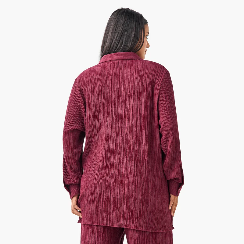 Ulla Popken Plus Size Ulla Popken Textured Resort Top