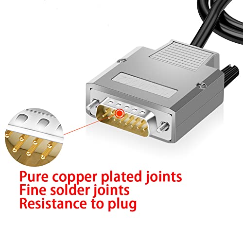 ANMBEST DB15 Solderless Breakout Connector with 5Ft 24AWG Replacement Cable, Metal Shell RS232 D-SUB Serial to 15-Pin Port Terminal Male Adapter Connector Breakout Board - Image 2