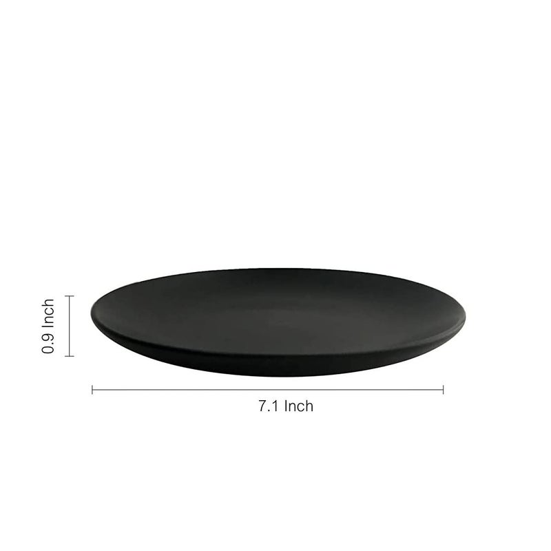 VolCraft Hand Made Black Matte Ceramic Plates for Dinner with Bowls (3 Pieces, 1 Bowl & 1 Dinner Plates, 1 Quarter Plate Dishwasher & Microwave Safe) -Dinner Sets Ceramic Bowls Set Dinnerware Sets - Image 5