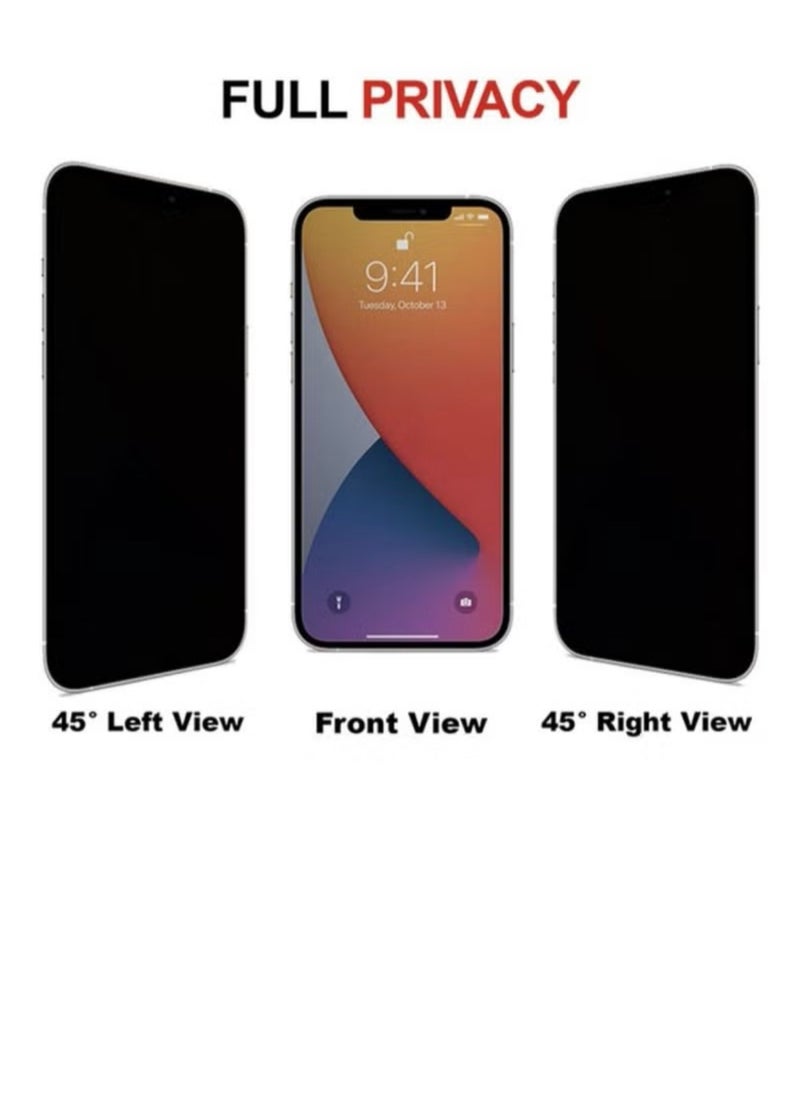 Glass Privacy Anti-Spy Tempered Glass Screen Protector For Apple iPhone 12 Black  - Image 2
