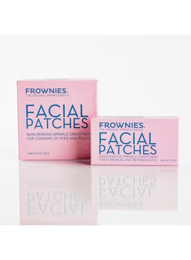Frownies Facial Wrinkle Patches Bundle Forehead Between the Eyes 144 Corners of Eyes Mouth 144 Anti Wrinkle Patches Helps Smooth Frown Lines and Smile Lines - Image 1