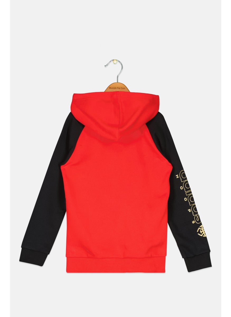 Adidas Adidas x Marvel Kids Boy Long Sleeve Graphic Print Hoodie, Red  - Image 2