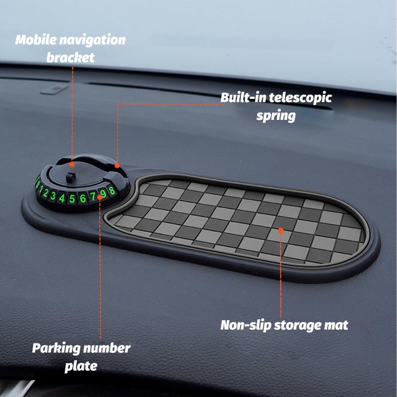 hinbkenla Multifunction Car Anti-Slip Mat,Auto Phone Holder,Phone Holder,Multifunctional Multi Function Car Anti Slip Mat,Car Mats for Phone/Sunglasses/Key - Image 3