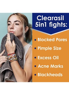 Clearasil Clearasil Stubborn Acne Control 5in1 Exfoliating Wash, Maximum Strenght with 2% Salicylic Acid Acne Treatment Medicine, Daily Acne Facial Cleanser 6.78 fl oz  - Image 2