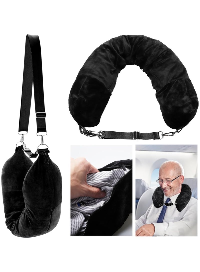 CMGTYYD Stuffable Neck Pillow for Travel, Travel Neck Pillow Stuffable with Clothes, Travel Essentials, Transformable U Shaped Travel Pillow, for Travelling by Car, Train and Plane - Image 1