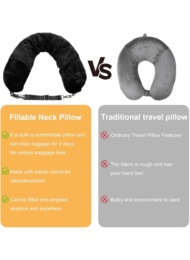CMGTYYD Stuffable Neck Pillow for Travel, Travel Neck Pillow Stuffable with Clothes, Travel Essentials, Transformable U Shaped Travel Pillow, for Travelling by Car, Train and Plane - Image 4