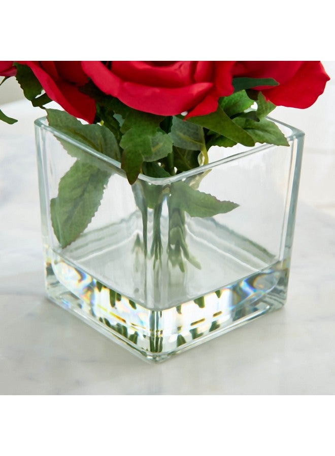 Home Box Liara Rose Buds Arrangement With Still Water In Glass Pot 30 Cm  - Image 3