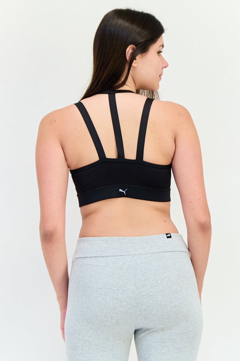 PUMA Women Brand Logo Lightly Padded Sports Bra, Black - Image 3