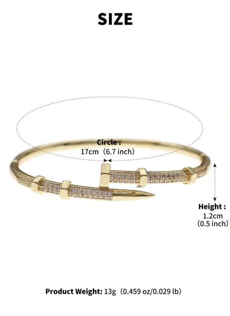 YUCCA - New Style High Quality Personalized Zirconia Open Bangle - Image 1