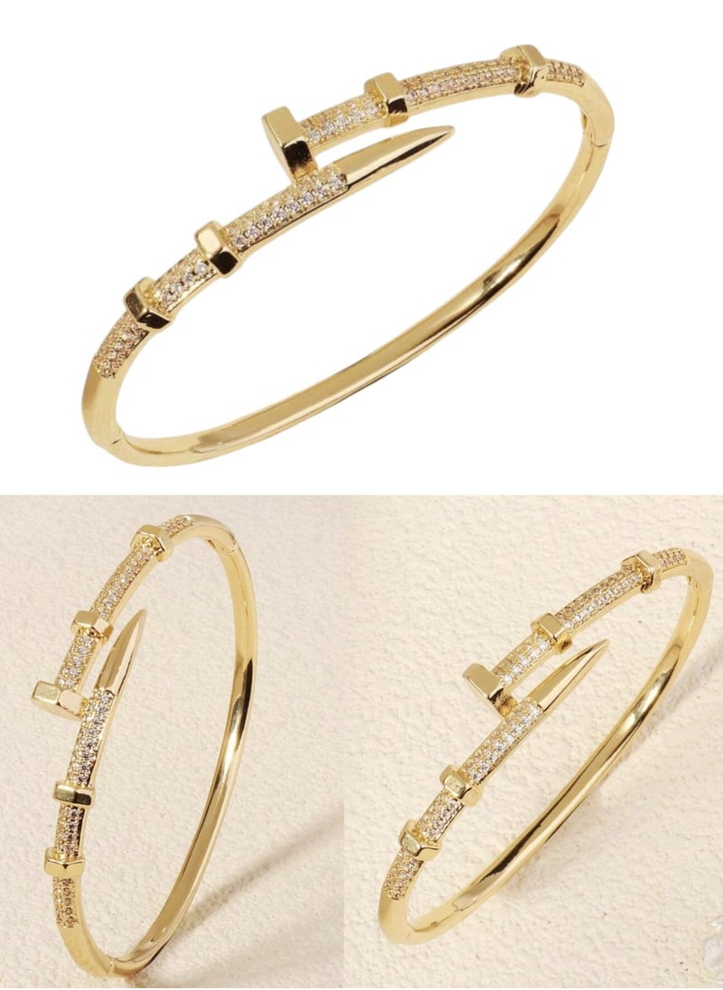 YUCCA - New Style High Quality Personalized Zirconia Open Bangle - Image 1